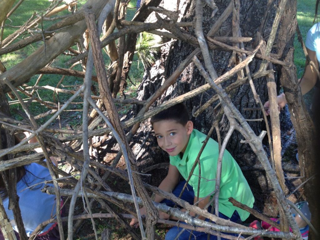 Third graders build shelters for Kampsville