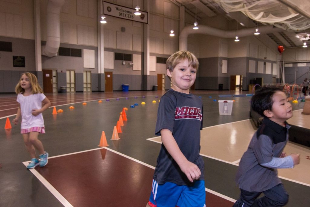 Students run during Jump Rope for Heart