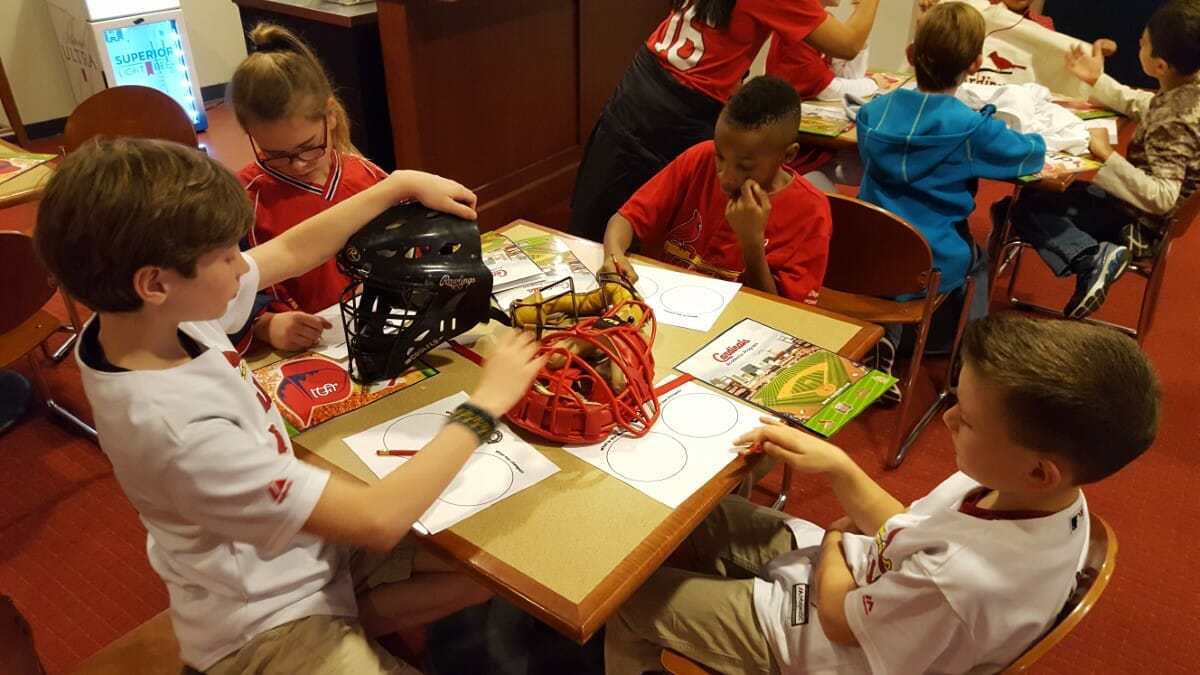 4th Grade Students do activities at Busch Stadium