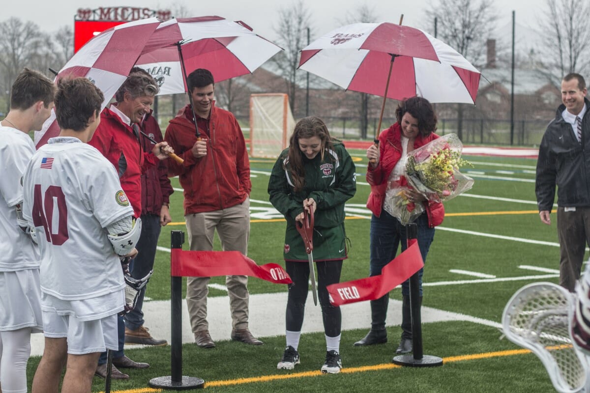 O'Hara Field dedication on a rainy day
