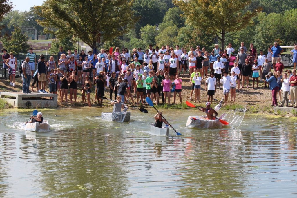 Senior boat race in the pond