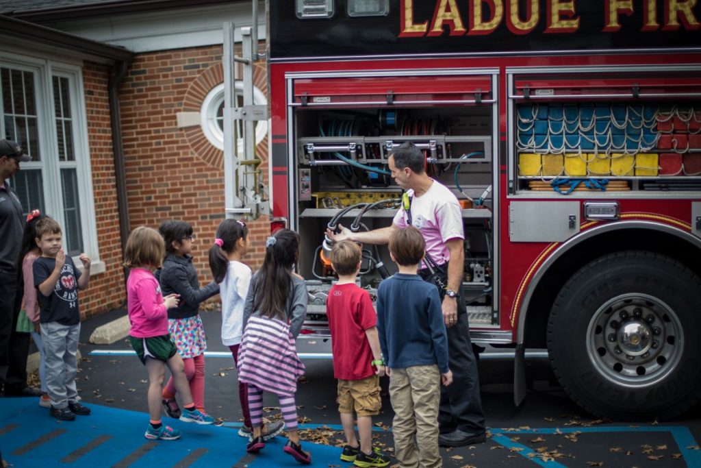 The Ladue fire department visits the lower school