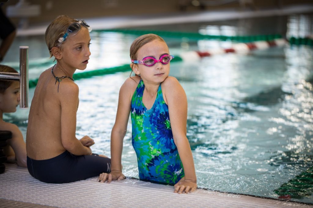 Lower schoolers get a chance to try out the pool