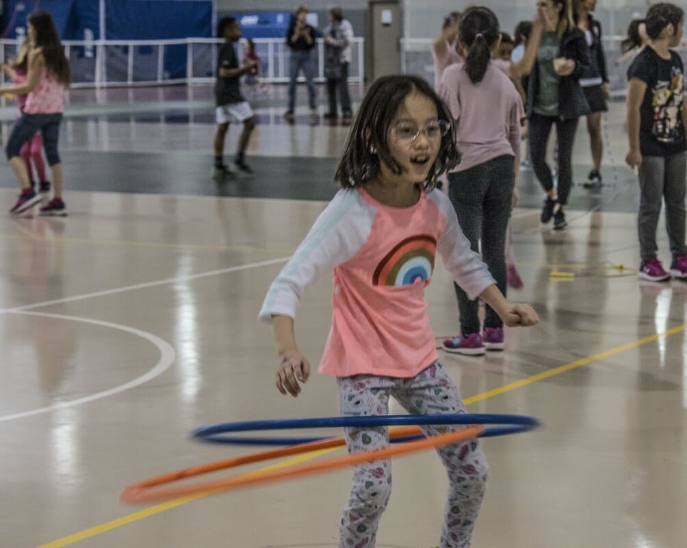 Lower Schoolers hula hoop for Jump Rope for Heart