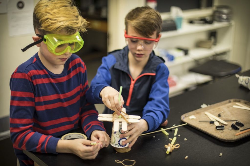5th Graders engineer a potato mining device for the challenge