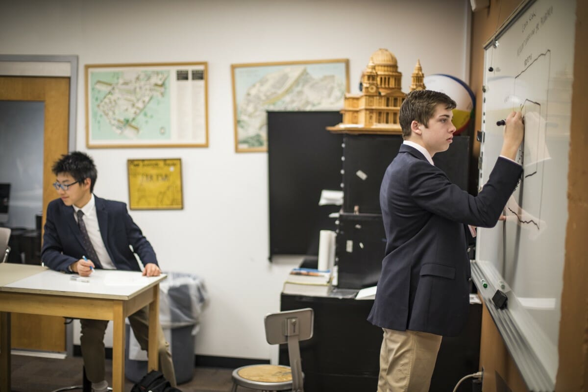 Upper School Architecture Students present their chosen buildings to be studied and drawn