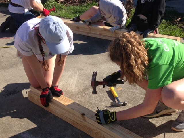 Students help build at Habitat for Humanity