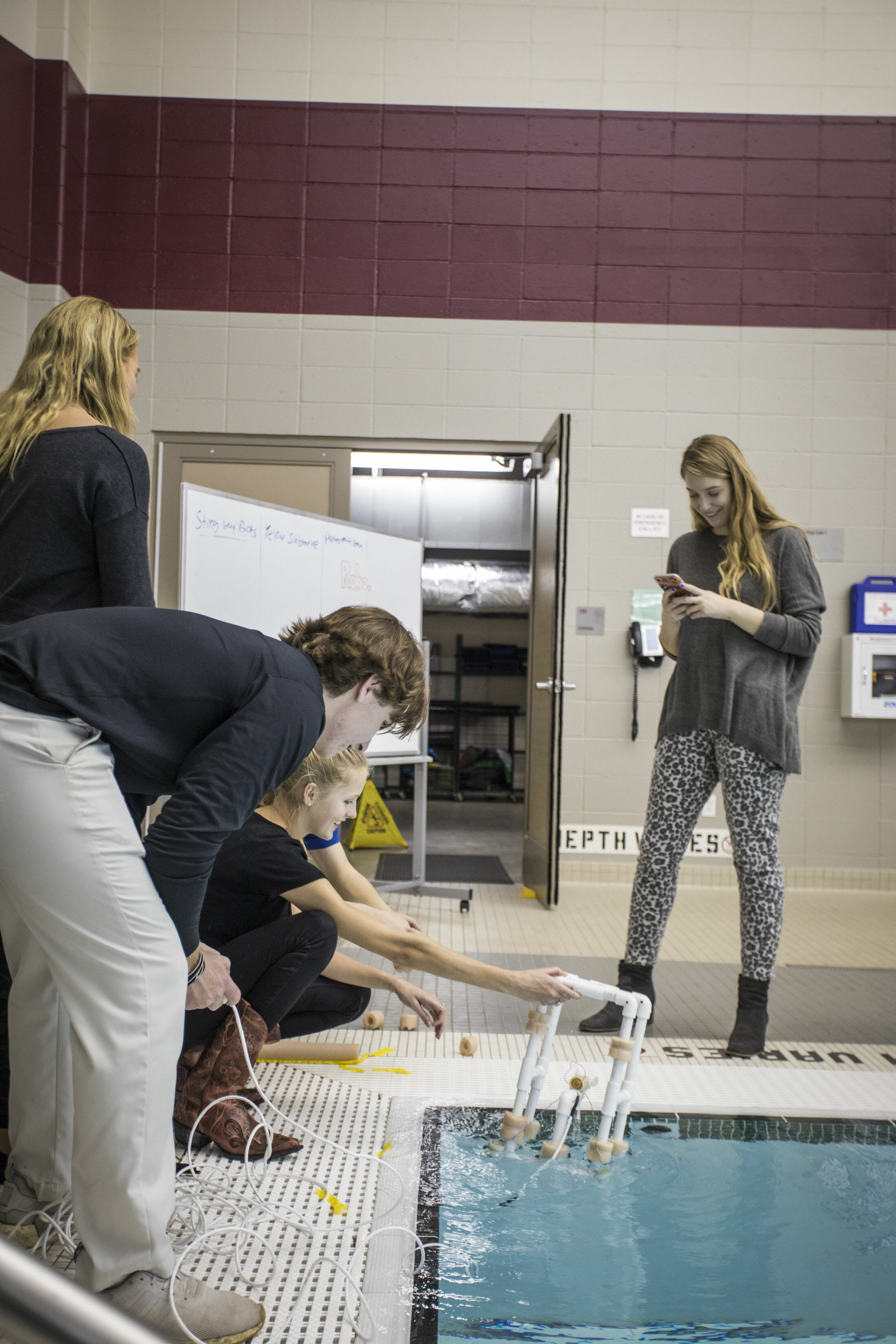 MICDS Electronics and Robotics students design and create underwater robots
