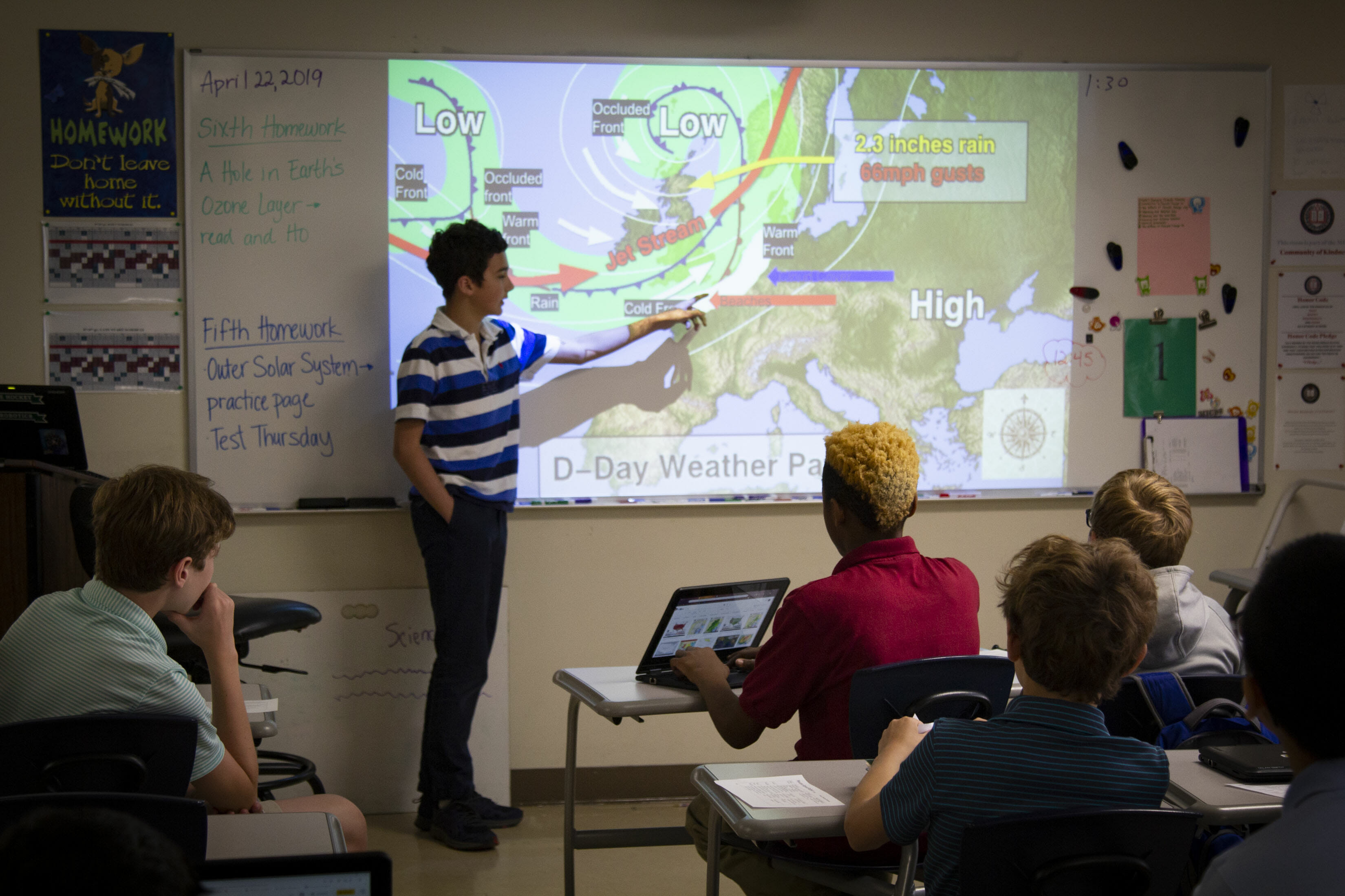MICDS 6th Graders deliver weather reports.