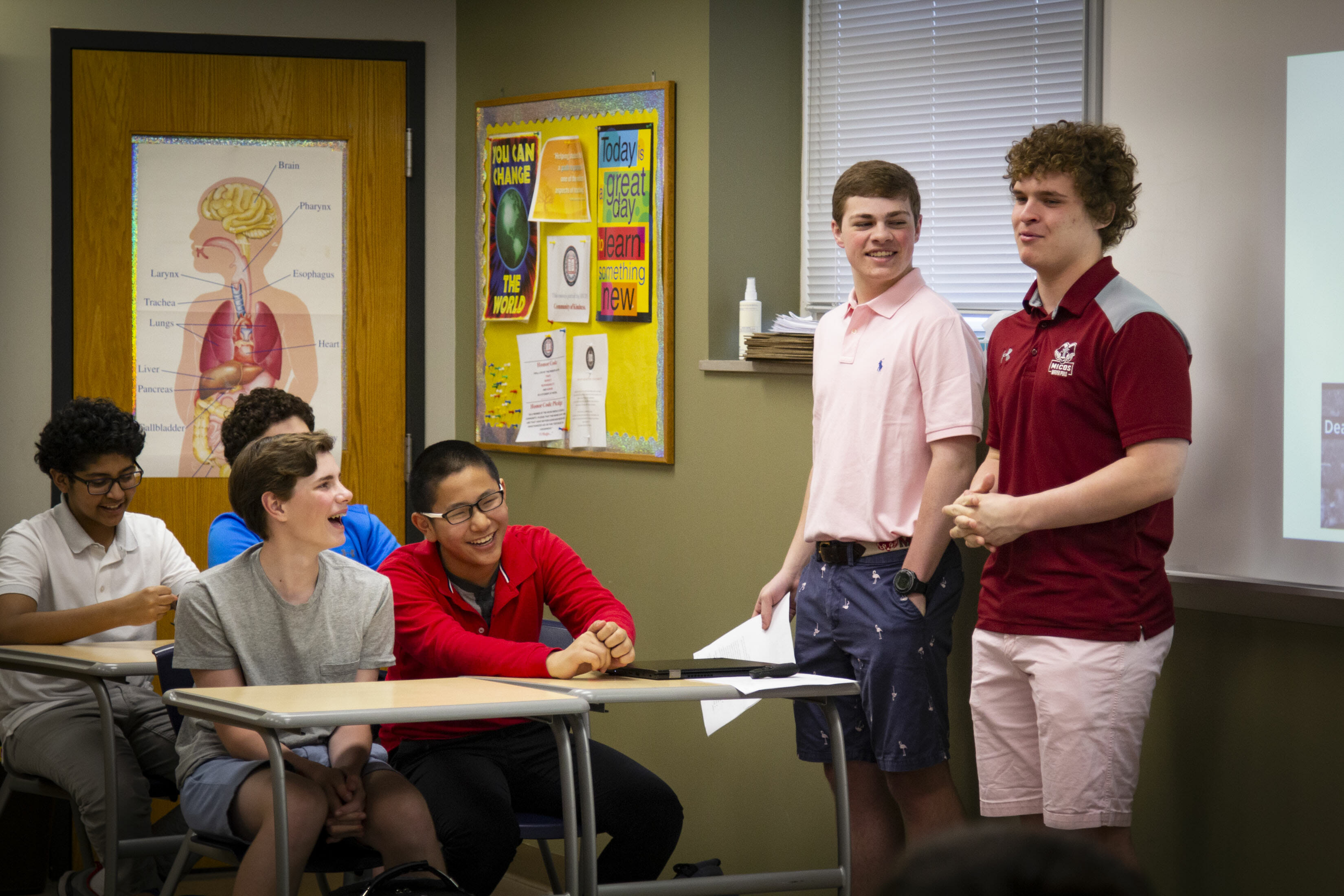 MICDS Upper School students served as mentors to their 7th Grade classmates.