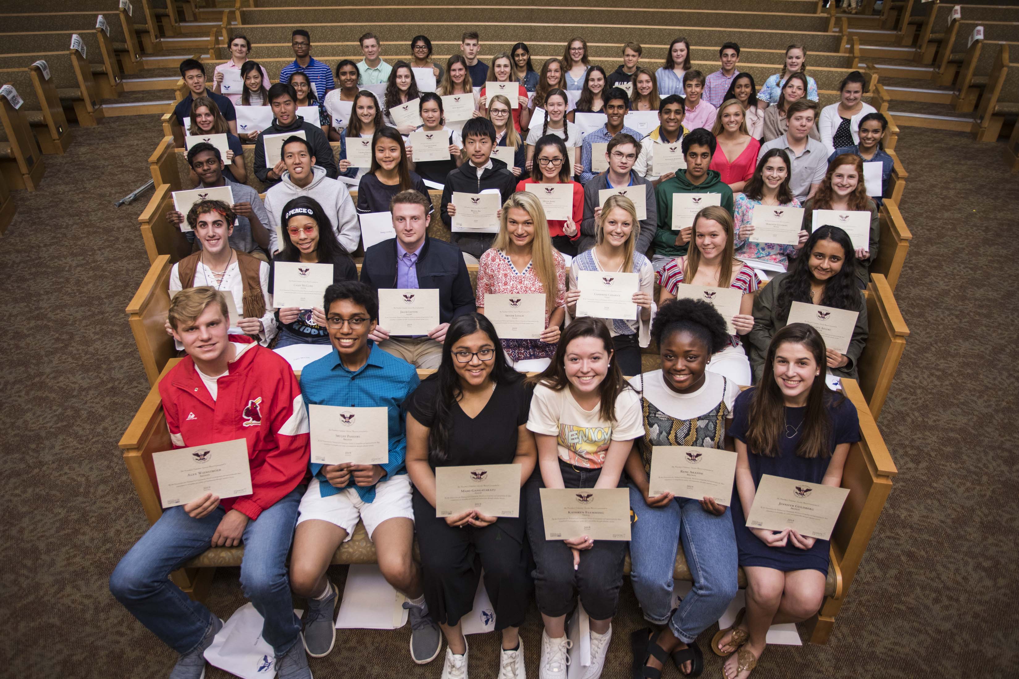 MICDS Upper School students received the Presidential Service Award.