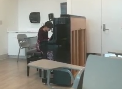 Catherine playing piano