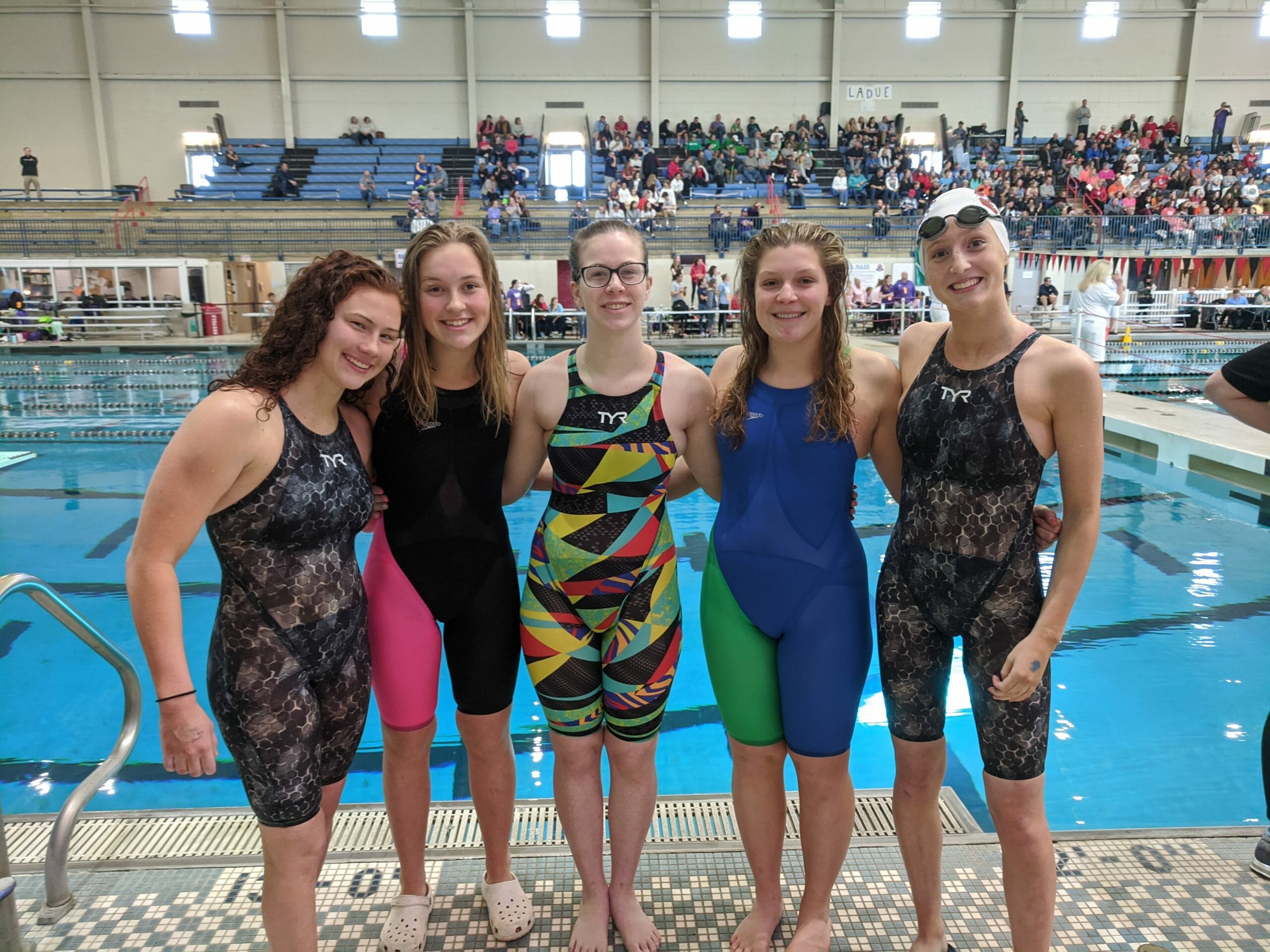 Girls swimming at state