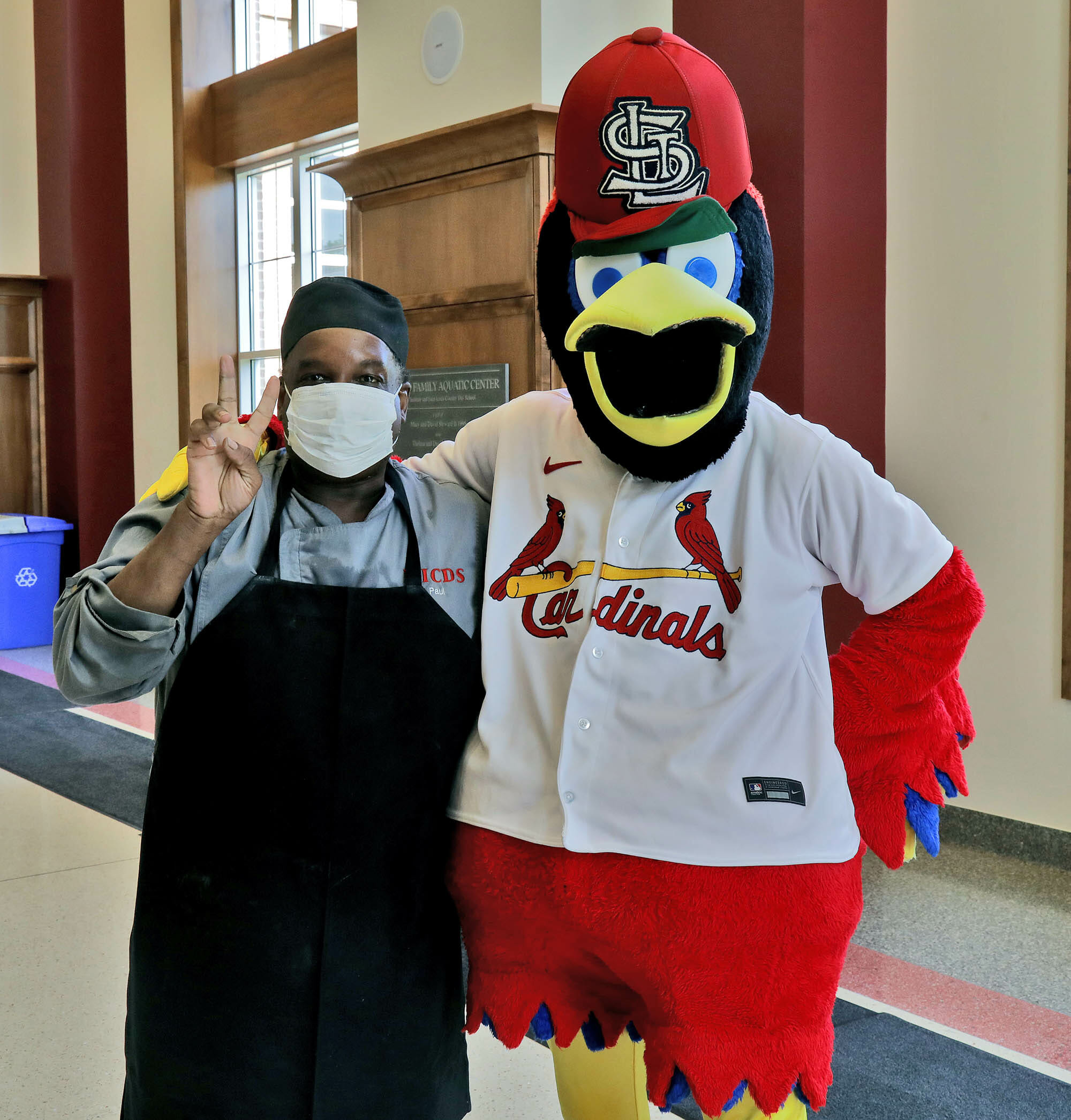 Cardinals mascot Fredbird brings message of making positive choices to  Meridian students